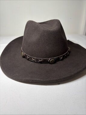 Twister Dakota Chocolate Brown Wool Felt Hat w Band size L